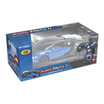 Auto Moto II transforming RC car and robot with fog blaster in blue packaging box