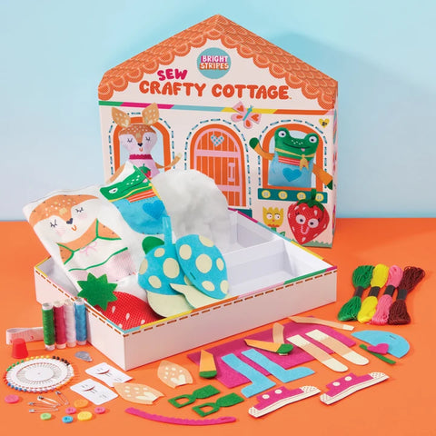 Bright Stripes Sew Crafty Cottage All-In-One Sewing Box for ages 8 and up