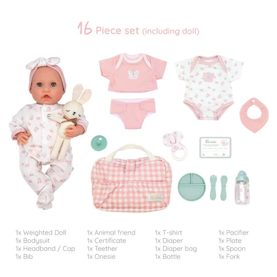 Bonbebe Realistic Baby Doll with Heartbeat Deluxe Bundle 16 Piece St - 4