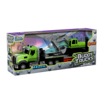 Wild Wheels Buddy Trucks Scoop and Haul 2-in-1 green excavator and flatbed truck set in box