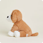 Warmies Beagle stuffed animal plush toy sitting in profile view showing brown and white coloring