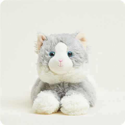 Cozy Plush Laying Down Gray Cat Warmie