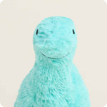 Warmies teal long neck dinosaur plush stuffed animal with soft mint fur and embroidered smile