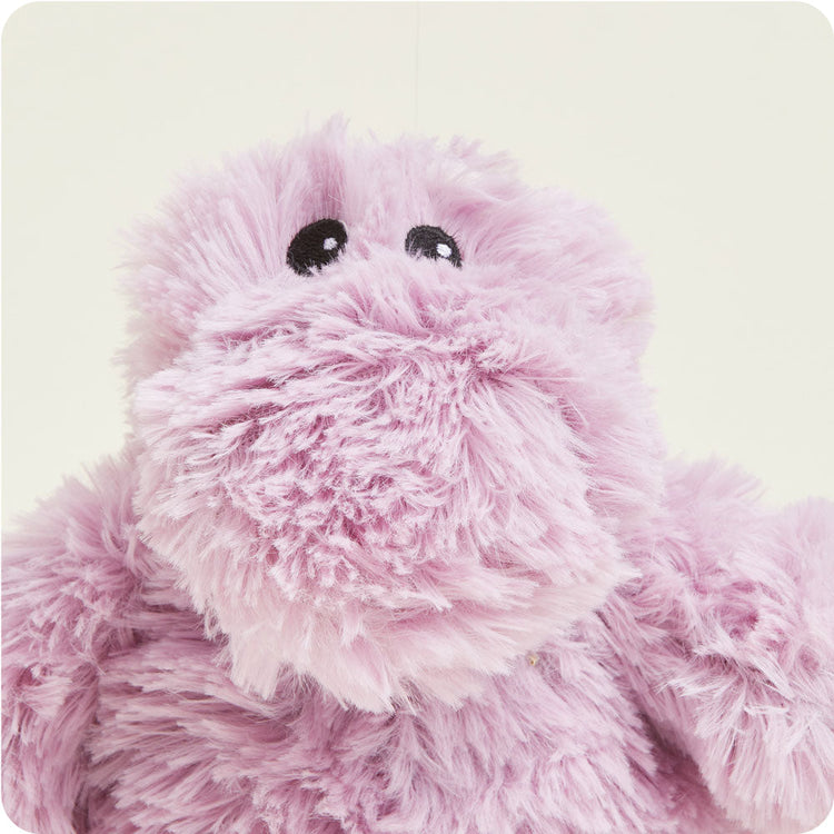 Warmies Junior Hippo stuffed animal in soft lavender pink plush with embroidered eyes
