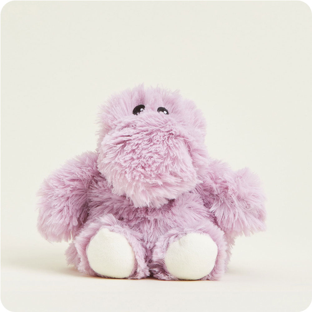 Warmies Junior Hippo plush stuffed animal in soft lavender purple with white feet