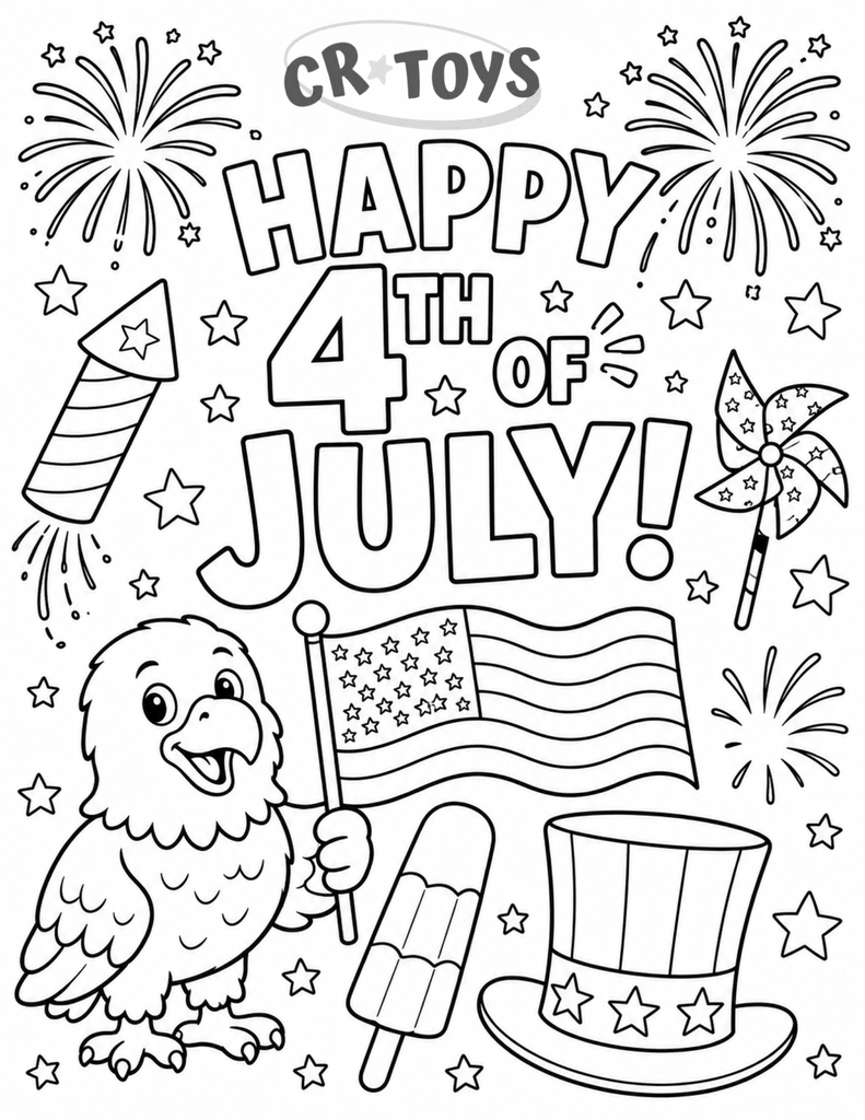 4th Of July Fun Coloring Sheet! - 1