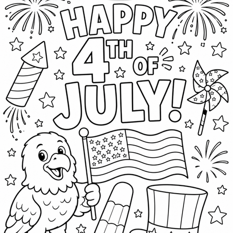 4th Of July Fun Coloring Sheet! - 1