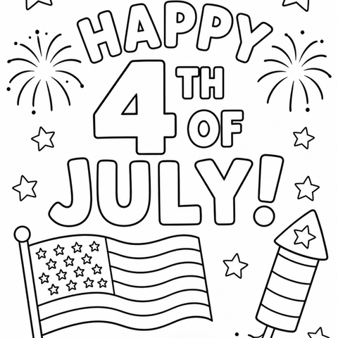 4th Of July Coloring Sheet! - 1
