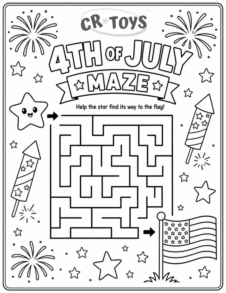 4th Of July Maze For Kids! - 1