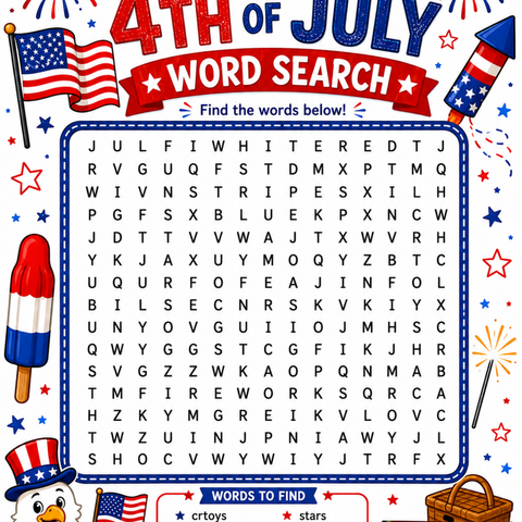 4th of July Word Search! - 1