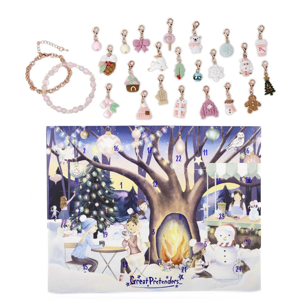 Great Pretenders Cozy Christmas Build-a-Bracelet Advent Calendar with 24 holiday charms and bracelets