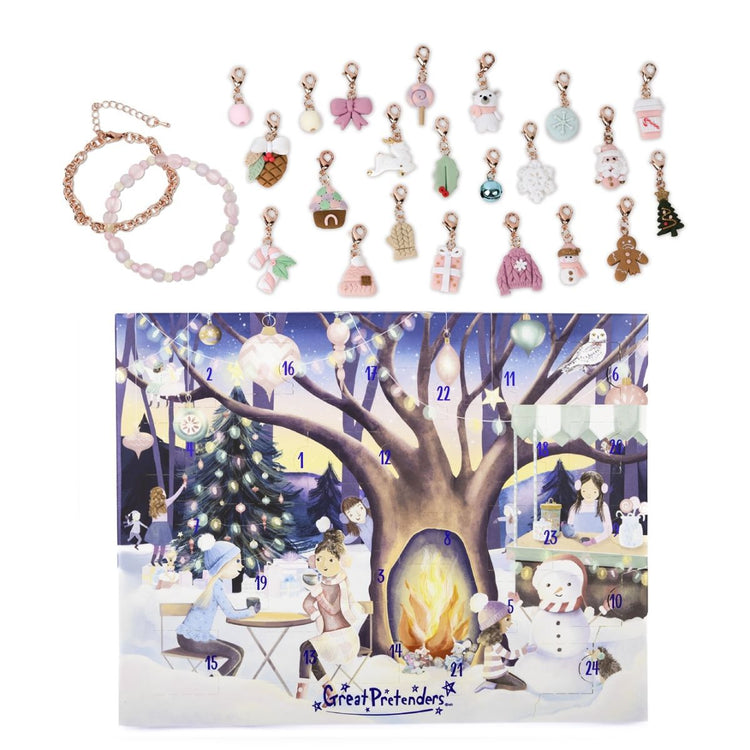 Great Pretenders Cozy Christmas Build-a-Bracelet Advent Calendar with 24 holiday charms and bracelets
