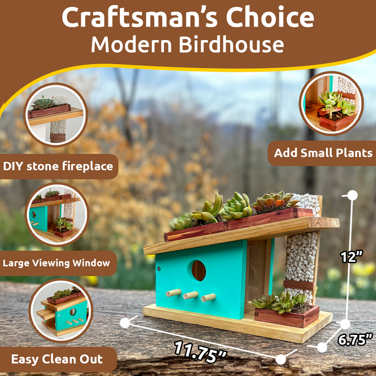Modern Birdhouse Woodworking Kit
