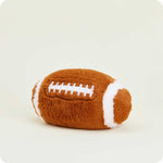 Warmies plush football stuffed animal in brown with white laces and stripe details