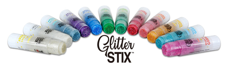 Glitter Stix | Mess Free 12 Color Set 6+ - CR Toys