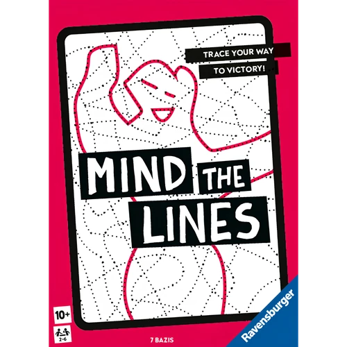 Mind The Lines strategy board game box by Ravensburger featuring red and white design