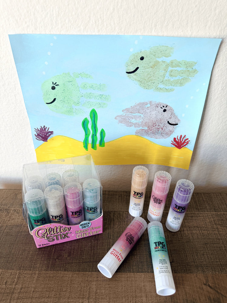 Glitter Stix | Mess Free 12 Color Set 6+ - CR Toys
