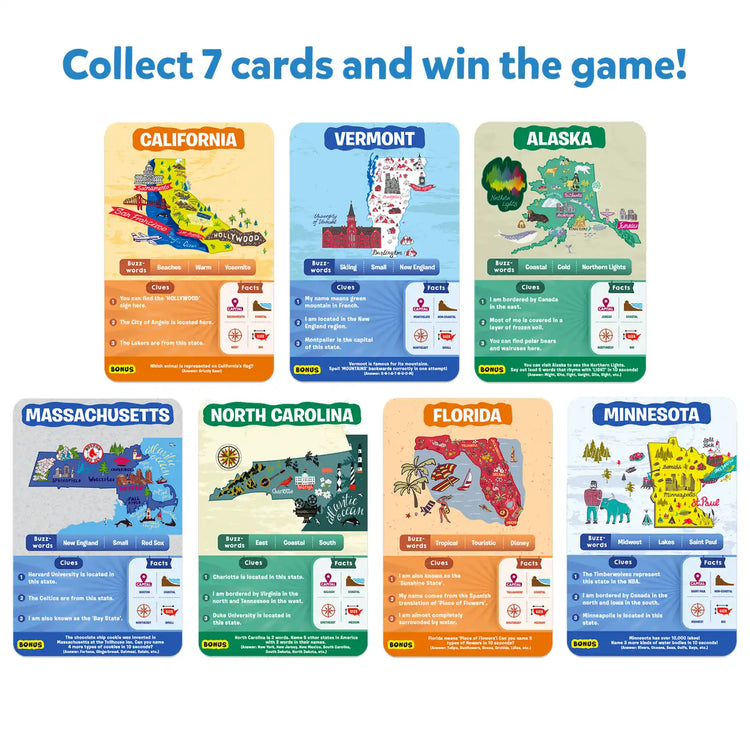 Guess in 10 | States of America Card Game 8+ - 4