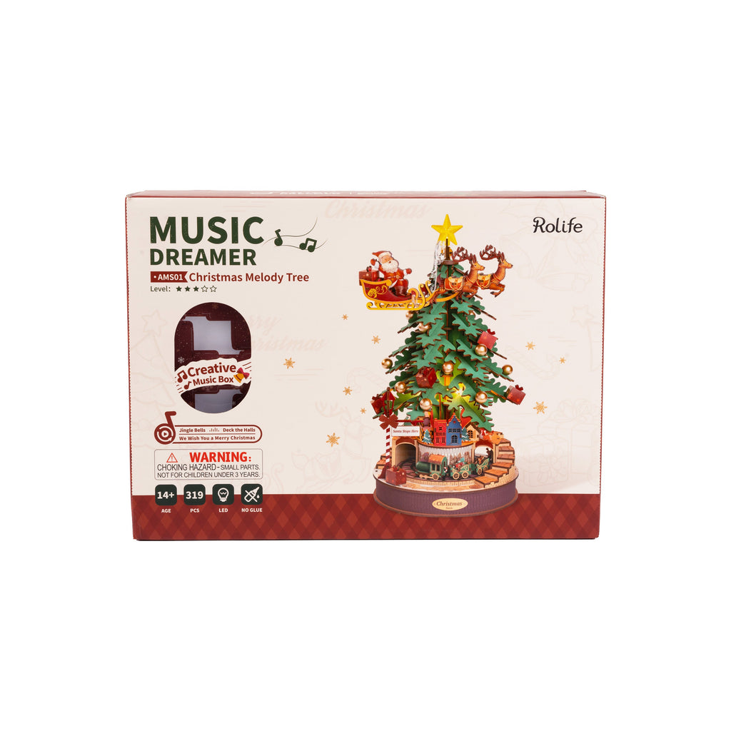Hands Craft | 3D Wooden Puzzle Music Box Christmas Melody Tree 14+