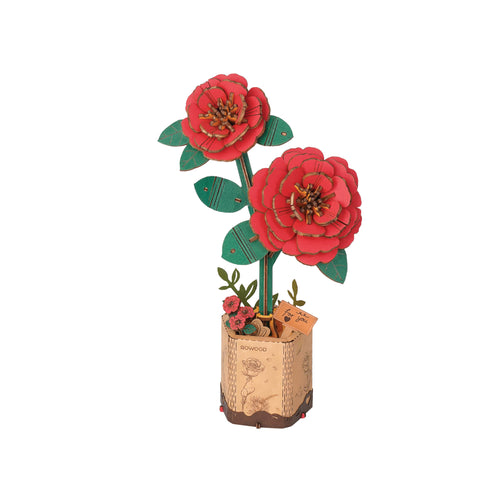 Hands Craft | Wooden Flower Red Camellia 14+