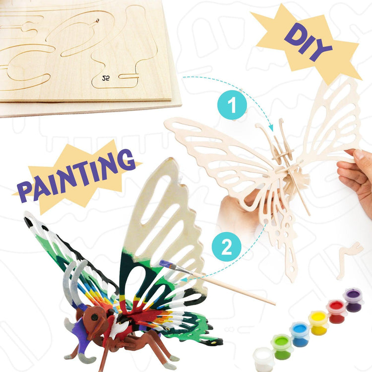 Wooden Puzzle With Paint | Butterfly 5+