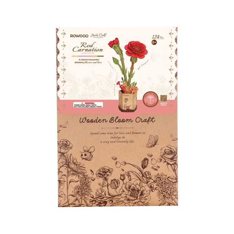 Hands Craft | Wooden Red Carnation - CR Toys