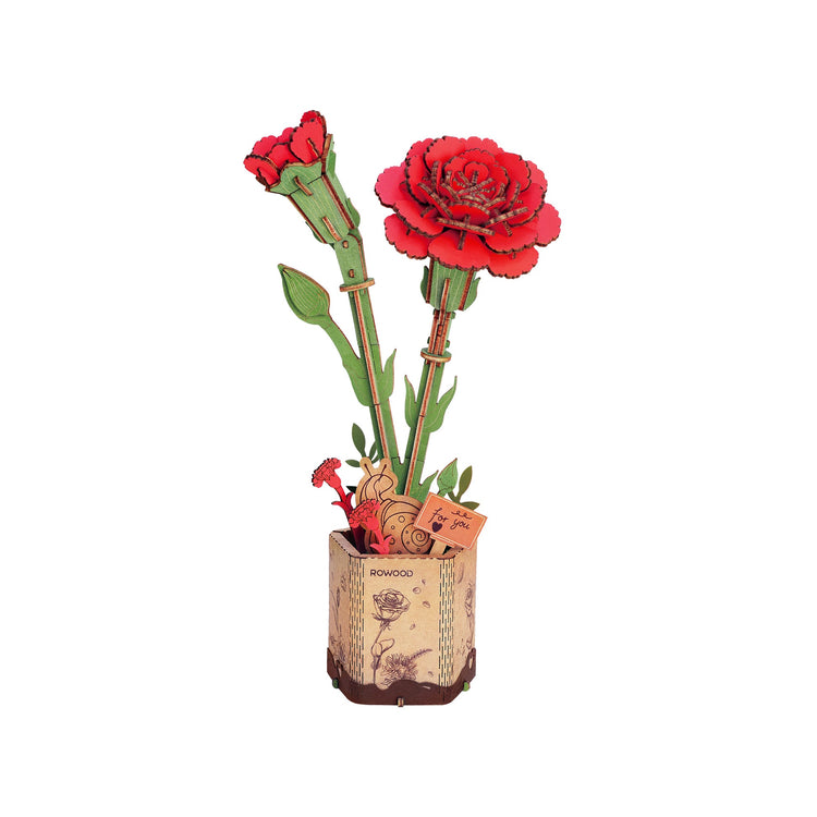 Hands Craft | Wooden Red Carnation - CR Toys