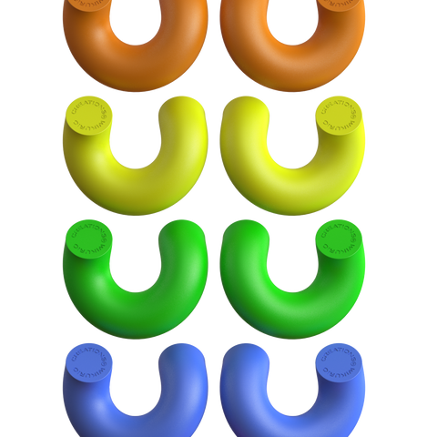 Helius puzzle set with colorful interlocking curved pieces and black packaging box