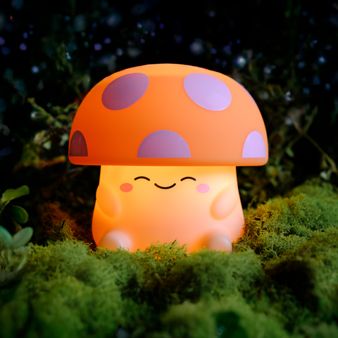 Mushi Ambient Mushroom Night Light | Orange - CR Toys
