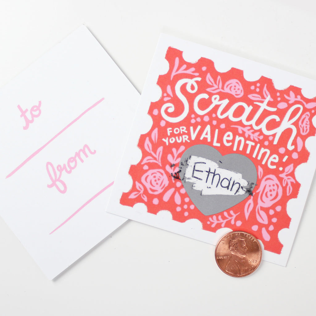 Scratch-Off Valentine Cards | Floral - 7