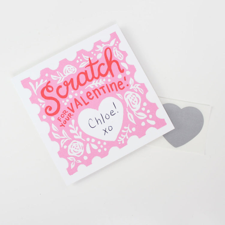 Scratch-Off Valentine Cards | Floral - 5