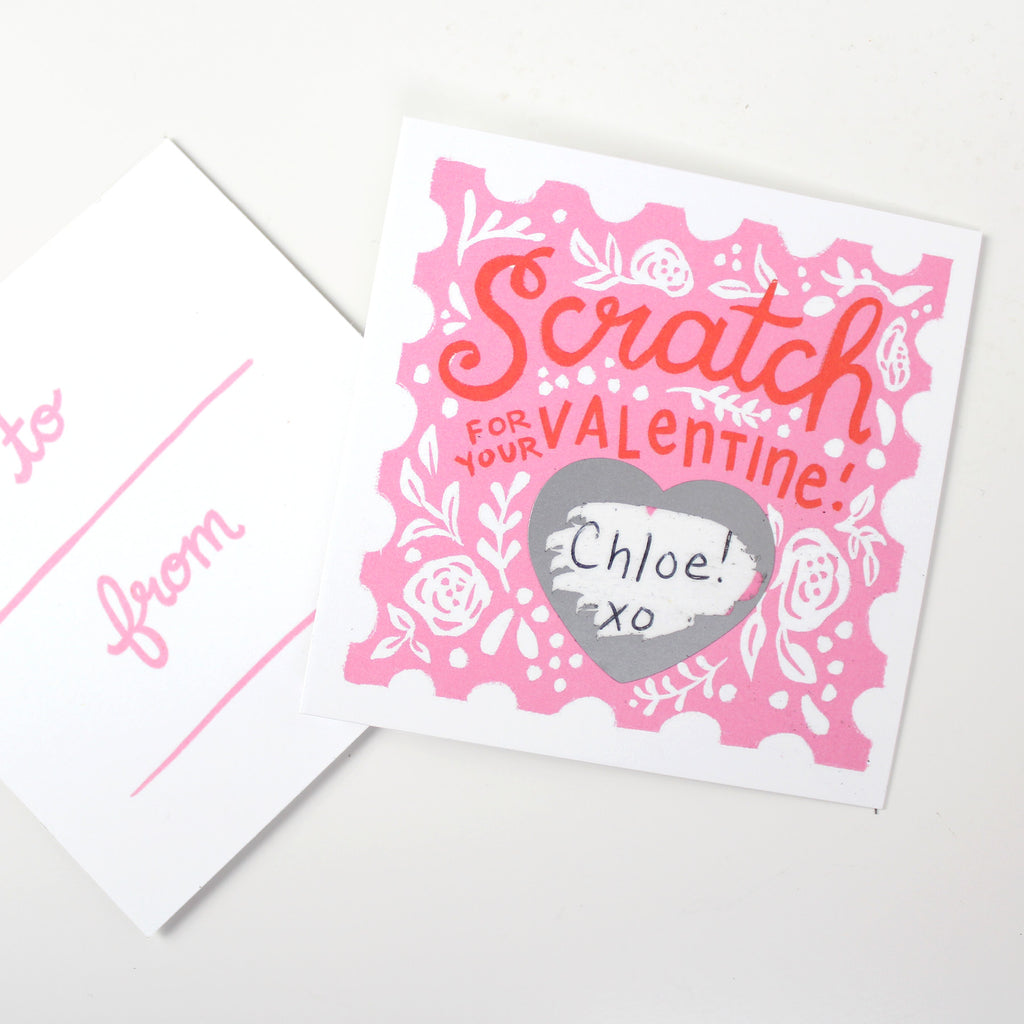 Scratch-Off Valentine Cards | Floral - 6