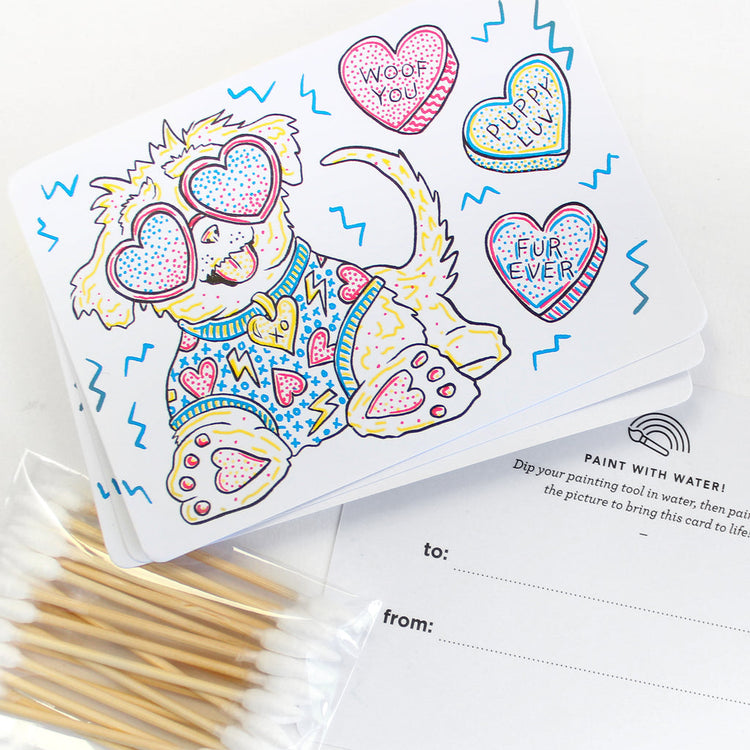 Paint With Water Valentine Cards | Puppy - 8