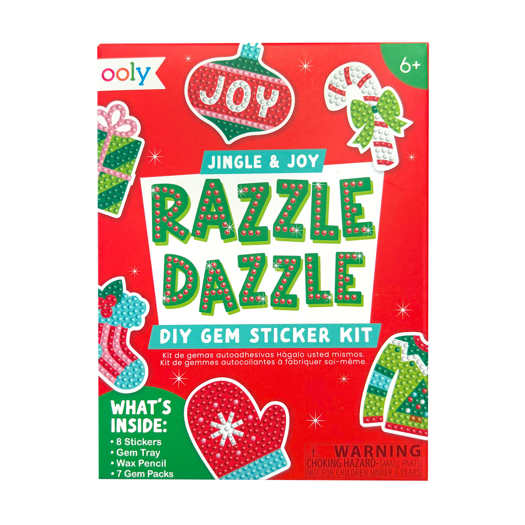 OOLY Jingle and Joy Razzle Dazzle DIY Gem Sticker Kit holiday craft set for ages 6 and up