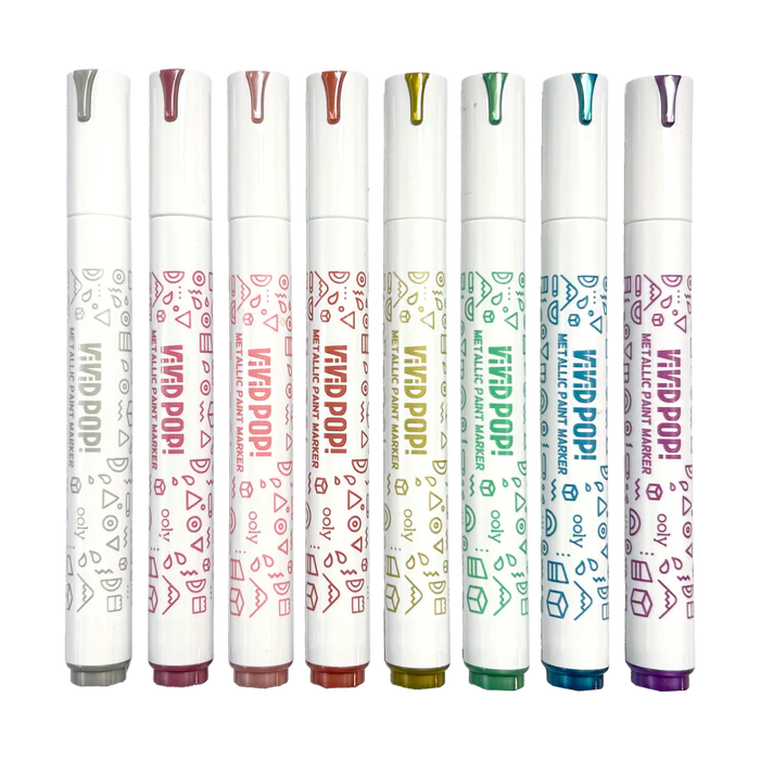 Vivid Pop! 8 Water Based Paint Markers - Metallic For Ages 8+