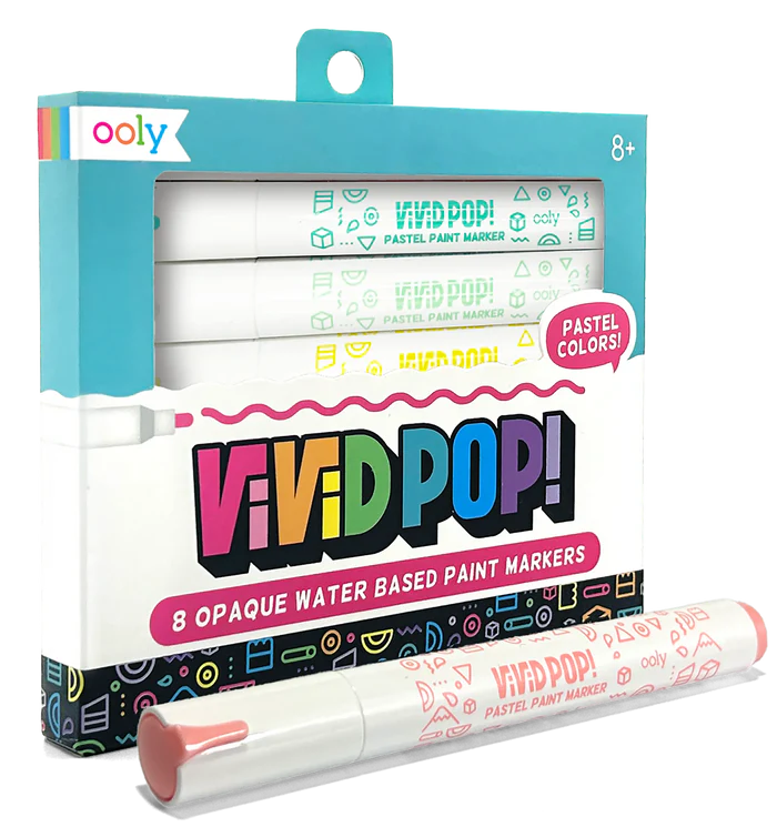 Vivid Pop! 8 Water Based Paint Markers - Pastel For Ages 8+