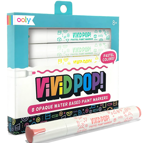 Vivid Pop! 8 Water Based Paint Markers - Pastel For Ages 8+