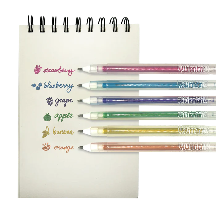 Yummy Yummy 6 Scented Metallic Gel Pens For Ages 3+