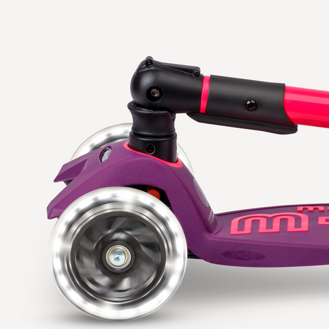 Micro Maxi Foldable LED Scooter | Neon Pink/Purple 5-12 Years - 1