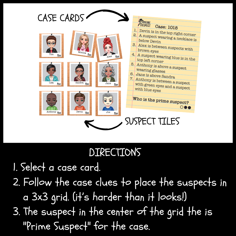 Prime Suspect Deduction | Single Player Game | 8+