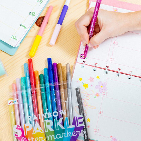 Rainbow Sparkle Glitter Markers - CR Toys