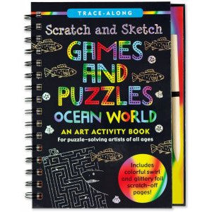 Scratch & Sketch Games & Puzzles Ocean World Activity Book - CR Toys