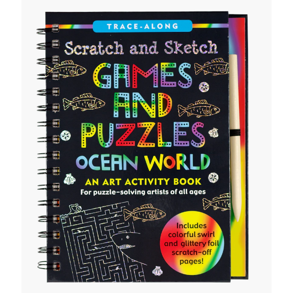 Scratch & Sketch Games & Puzzles Ocean World Activity Book - CR Toys