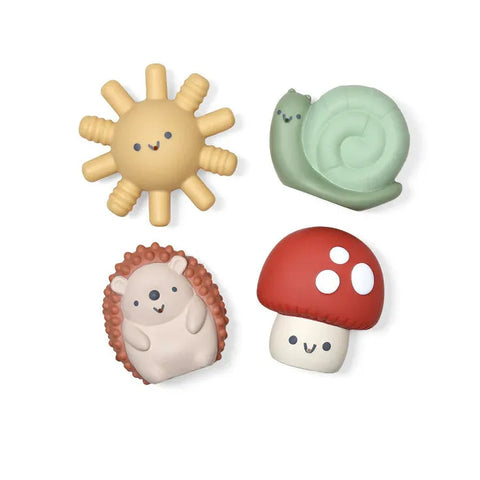 Itzy Squirt | 4-pack of Soft Bath Toy | Mushroom 6M+