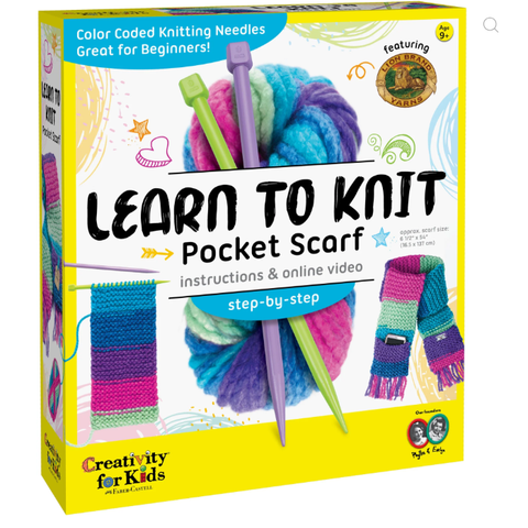 Learn to Knit Pocket Scarf 9+ - 1
