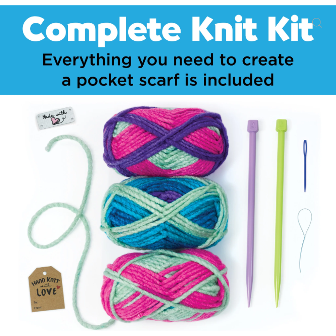 Learn to Knit Pocket Scarf 9+ - 3