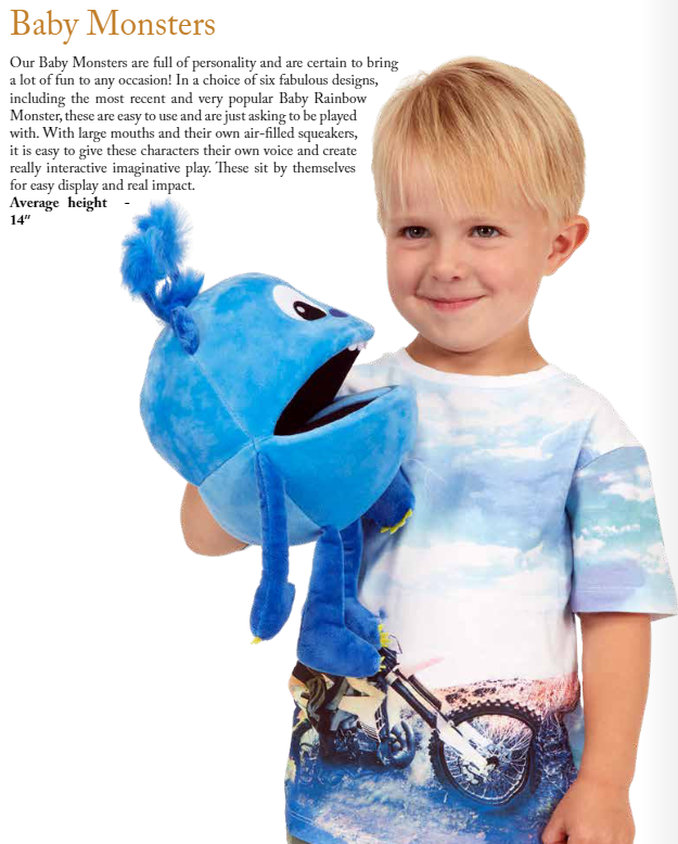 Baby Monster Hand Puppet-Blue Pc004401