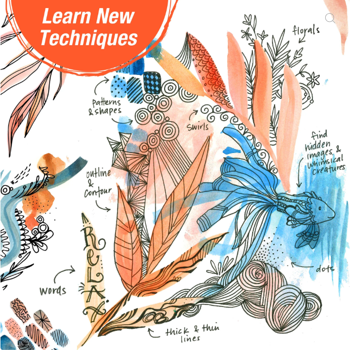 Reverse Coloring and Doodling Book Monochrome 13+ - 4