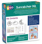 Make Your Own Suncatcher Kit box showing moon, sun, and cloud designs for ages 5 plus