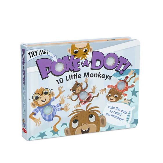 Ten Little Monkeys Poke-A-Dot Book - CR Toys